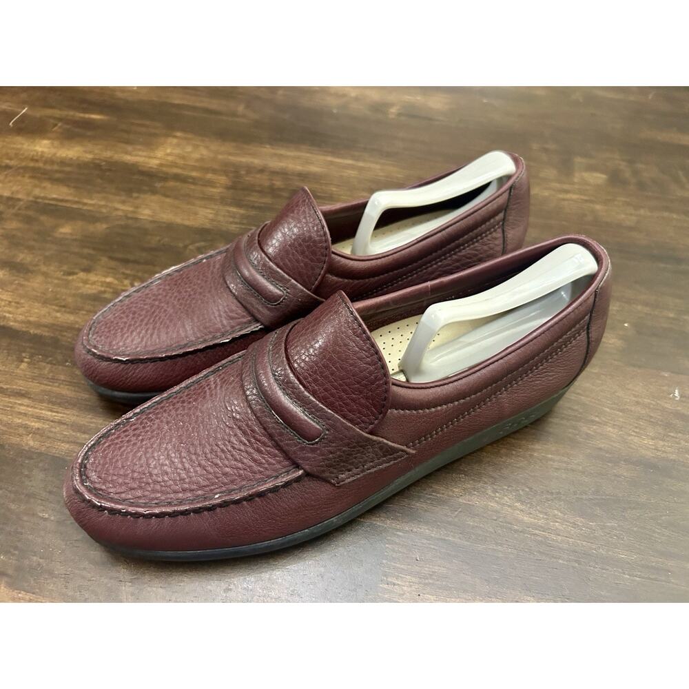 SAS Womens 10.5 S Narrow Burgundy Loafers Leather Tripad Comfort - Picture 4 of 9